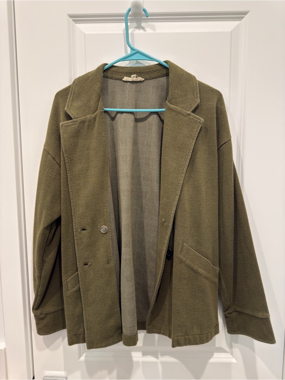 Madewell Olive Green Double-Breasted Blazer - Picture 2 of 3